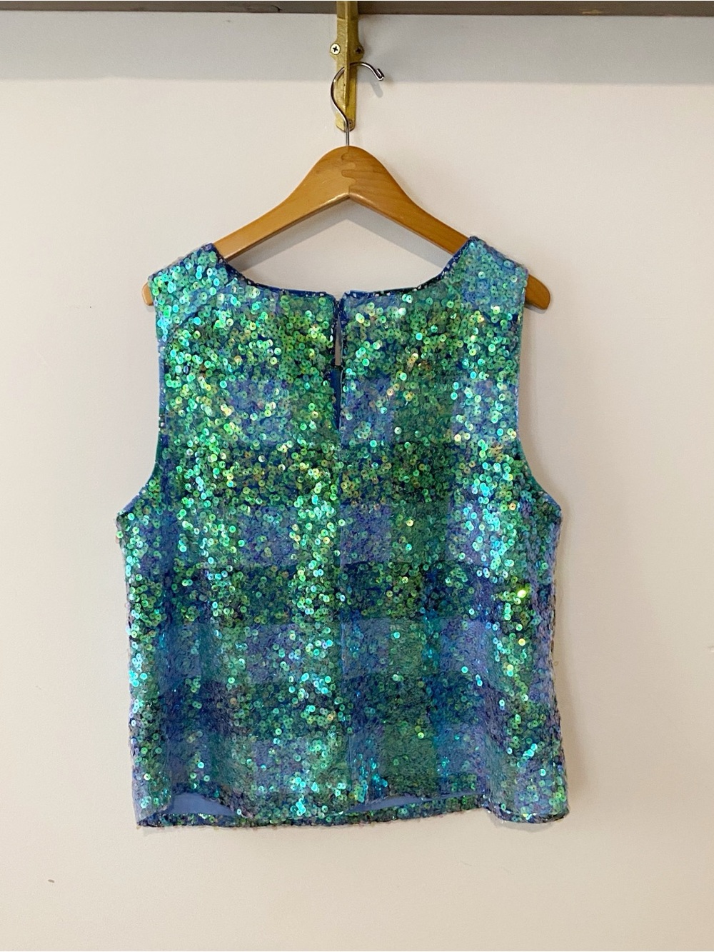 Anthropologie Maeve Sequin Top in Blue-Green - Picture 5 of 5